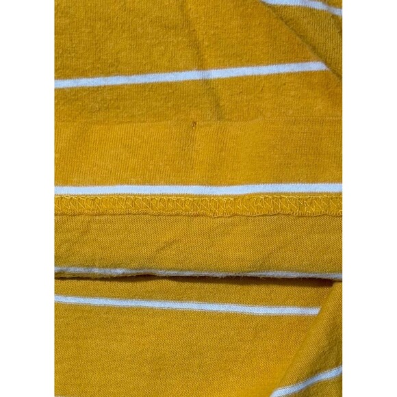 Aeropostale Mens Yellow Polo Shirt Cotton Horizontal Striped Embroidered Logo XL - Picture 12 of 16